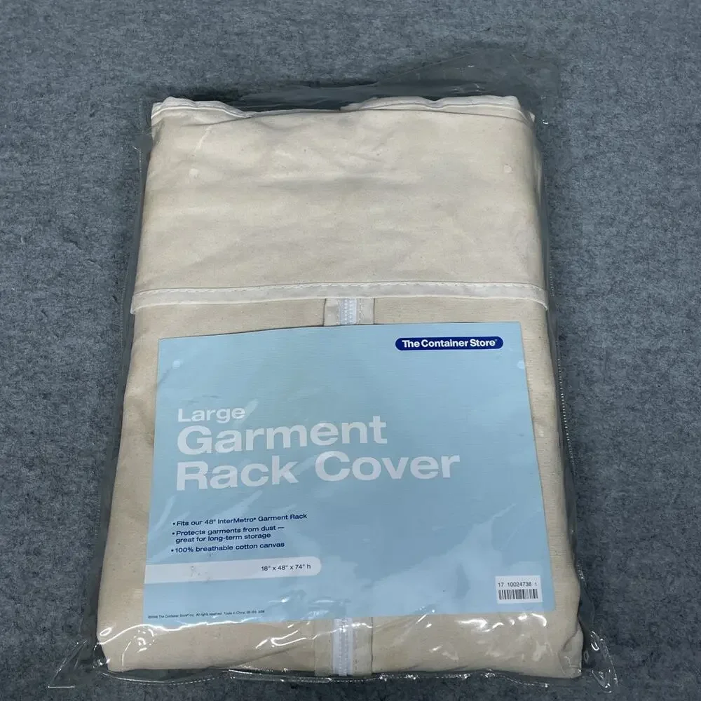 Vtg The Container Store Large Canvas Garment Rack Cover 48 InterMetro NOS